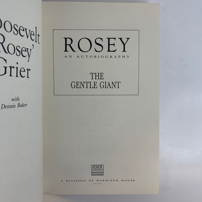 Rosey: An Autobiography - Roosevelt Grier - Signed - 1986