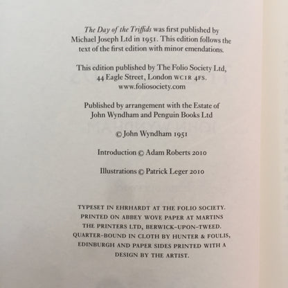 The Chrysalids, The Midwich Cuckoos, The Day of the Triffids - John Wyndham -  1st Thus - Folio Society - 2010