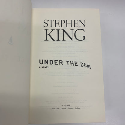 Under The Dome - Stephen King - First Edition - 2009