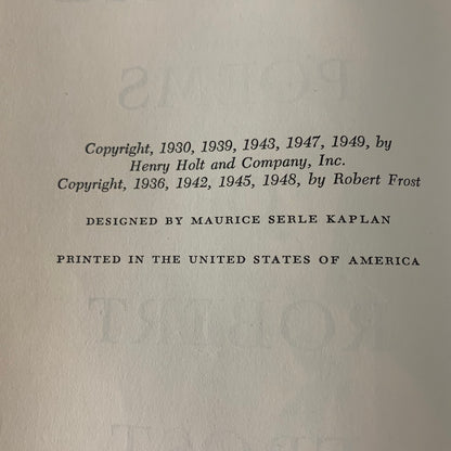 Complete Poems of Robert Frost - Robert Frost - Signed - 1st Edition - Early Printing - 1949