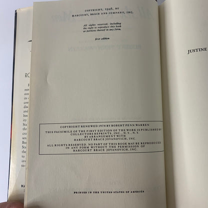 All The King's Men - Robert Penn Warren - Facsimile 1st Edition - 1974