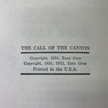 The Call of the Canyon - Zane Grey - 1924