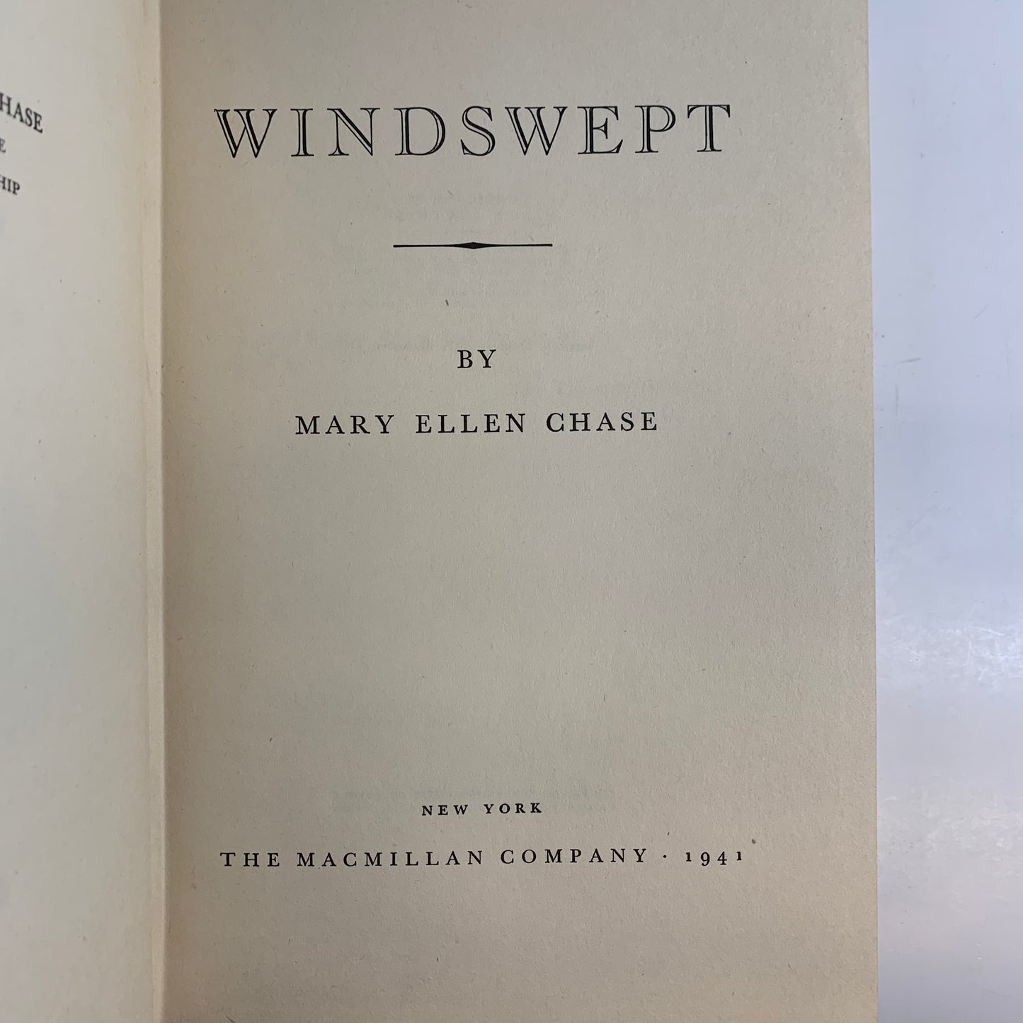 Windswept - Mary Ellen Chase - Early Print - 1941
