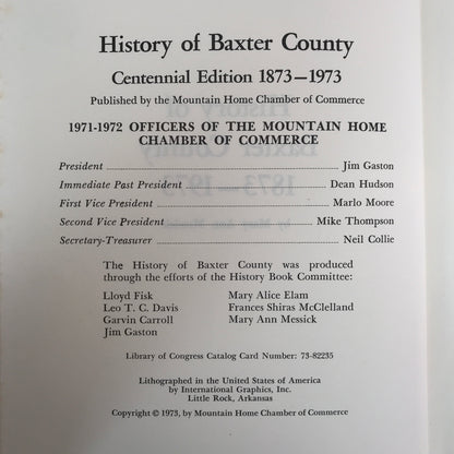History of Baxter County - Mary Ann Messick - 1973