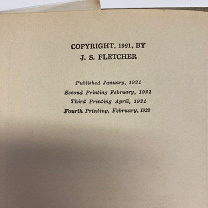 The Orange Yellow Diamond - J. S. Fletcher - 4th Print - 1922