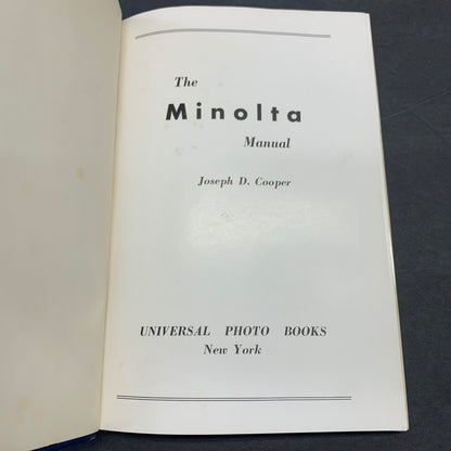 The Minolta Manual - Joseph D. Cooper - 1st Edition - 1959