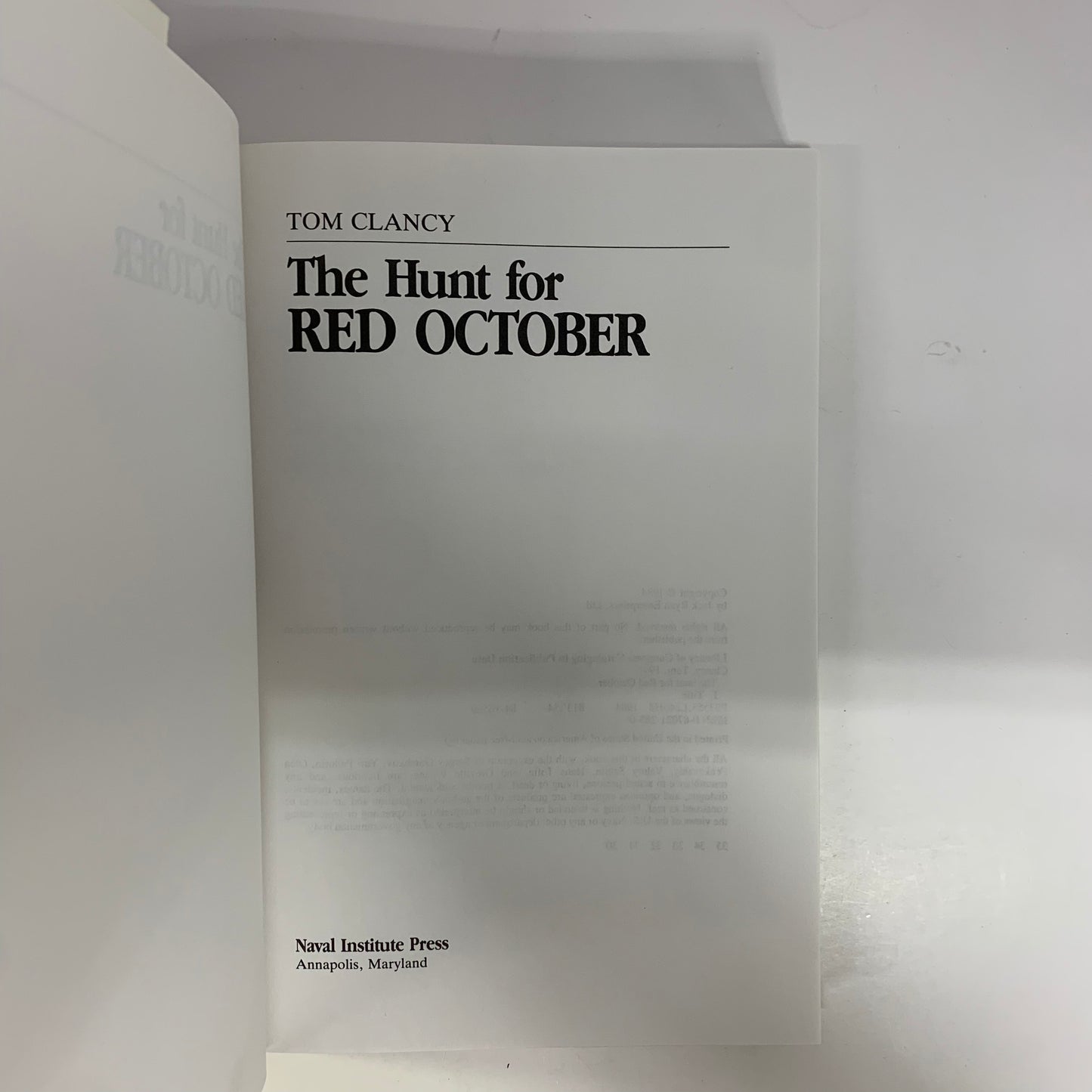 The Hunt For Red October - Tom Clancy - 30th Print - Book Club Edition - 1984