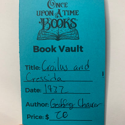 Croilus and Cressida - Geoffrey Chaucer - 1932