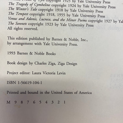 The Yale Shakespeare - Wilbur L. Cross and Tucker Brooke - First Thus - 1993