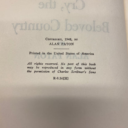 Cry, The Beloved Country - Alan Paton - Early Print - 1948