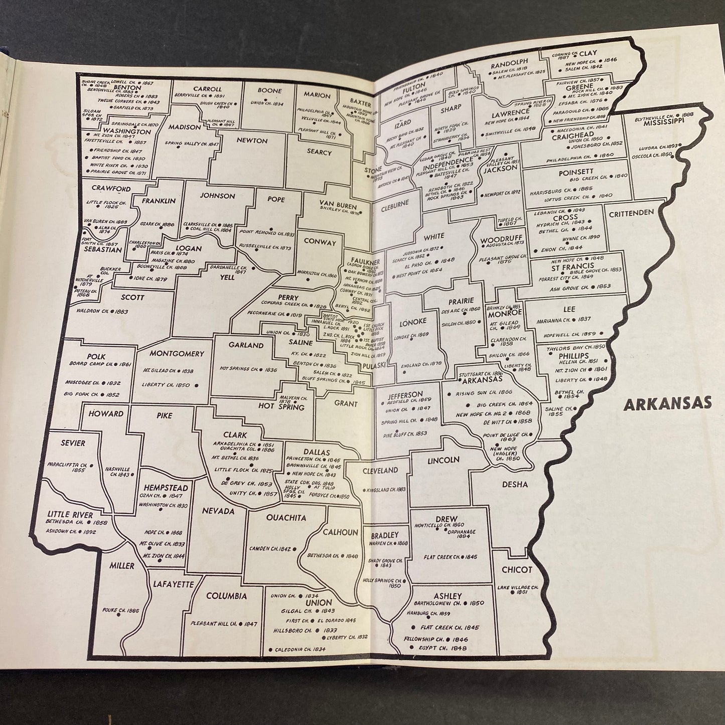 History of Arkansas Baptists: Convention Centennial - J. S. Rogers - With Map - 1948