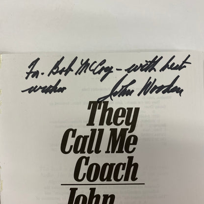 They Call Me Coach - John Wooden - Inscribed - 1988