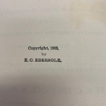 Encyclopedia of Iowa Law - E. C. Ebersole - 1903