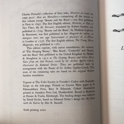 Perrault’s Fairy Tales - Charles Perrault -  6th Printing - Folio Society - 2002