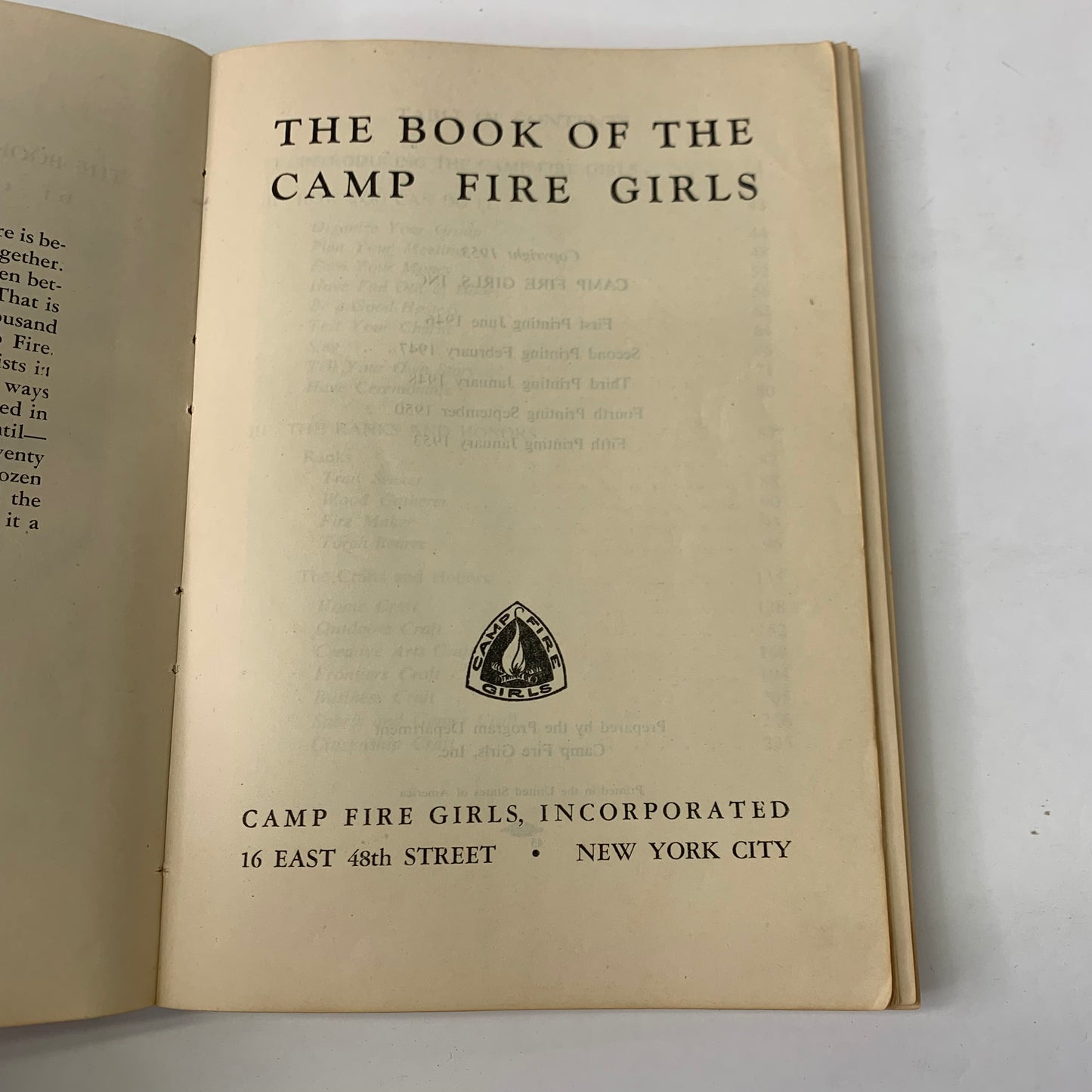Book of the Camp Fire Girls - Various - 5th Print - 1953