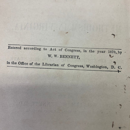 Memorials of Methodism in Virginia - Rev. William W. Bennett - 1871