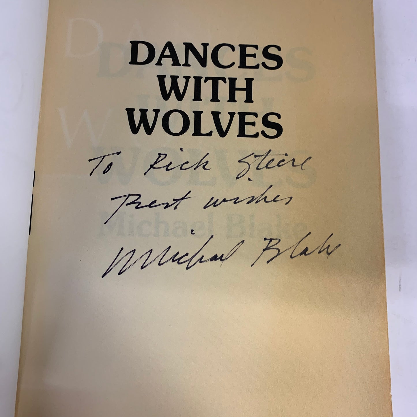 Dances with Wolves - Michael Blake - Signed - 3rd Print - 1997