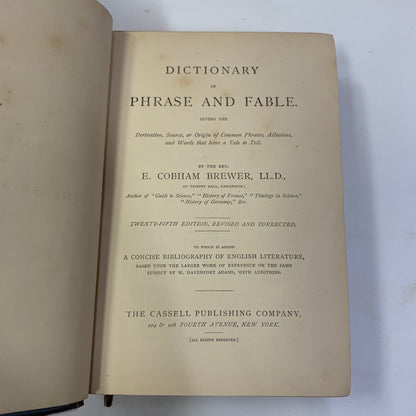 Dictionary of Phrase and Fable - E. Cobham Brewer - 1894