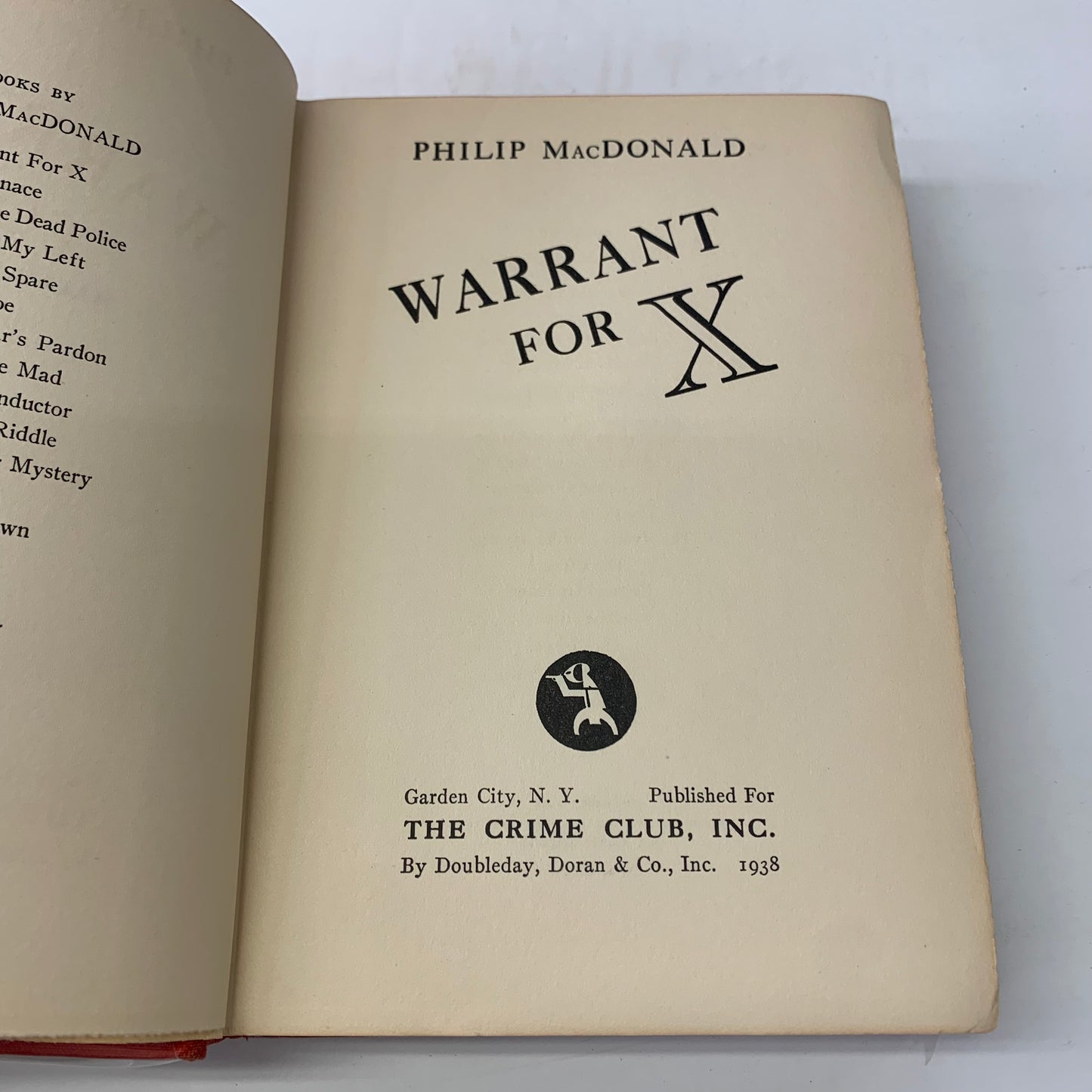 Warrant for X - Philip MacDonald - 1938