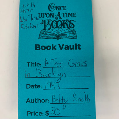 A Tree Grows in Brooklyn - Betty Smith - 24th Print - War Time Edition - 1943