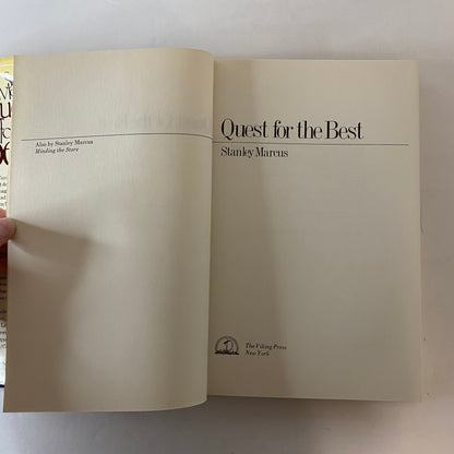 Quest for the Best - Stanley Marcus - Inscribed - 1979