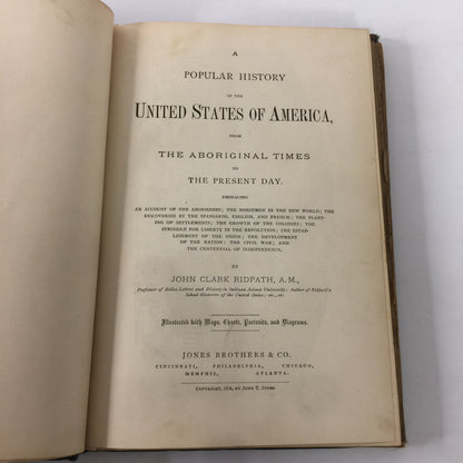 A Popular History of the United States of America - John Clark Ridpath - Salesman’s Dummy - 1876