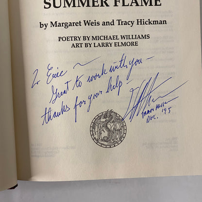Dragons of Summer Flame - Margaret Weis and Tracy Hickman - Signed by Hickman - Association Copy - 1st Edition -1995